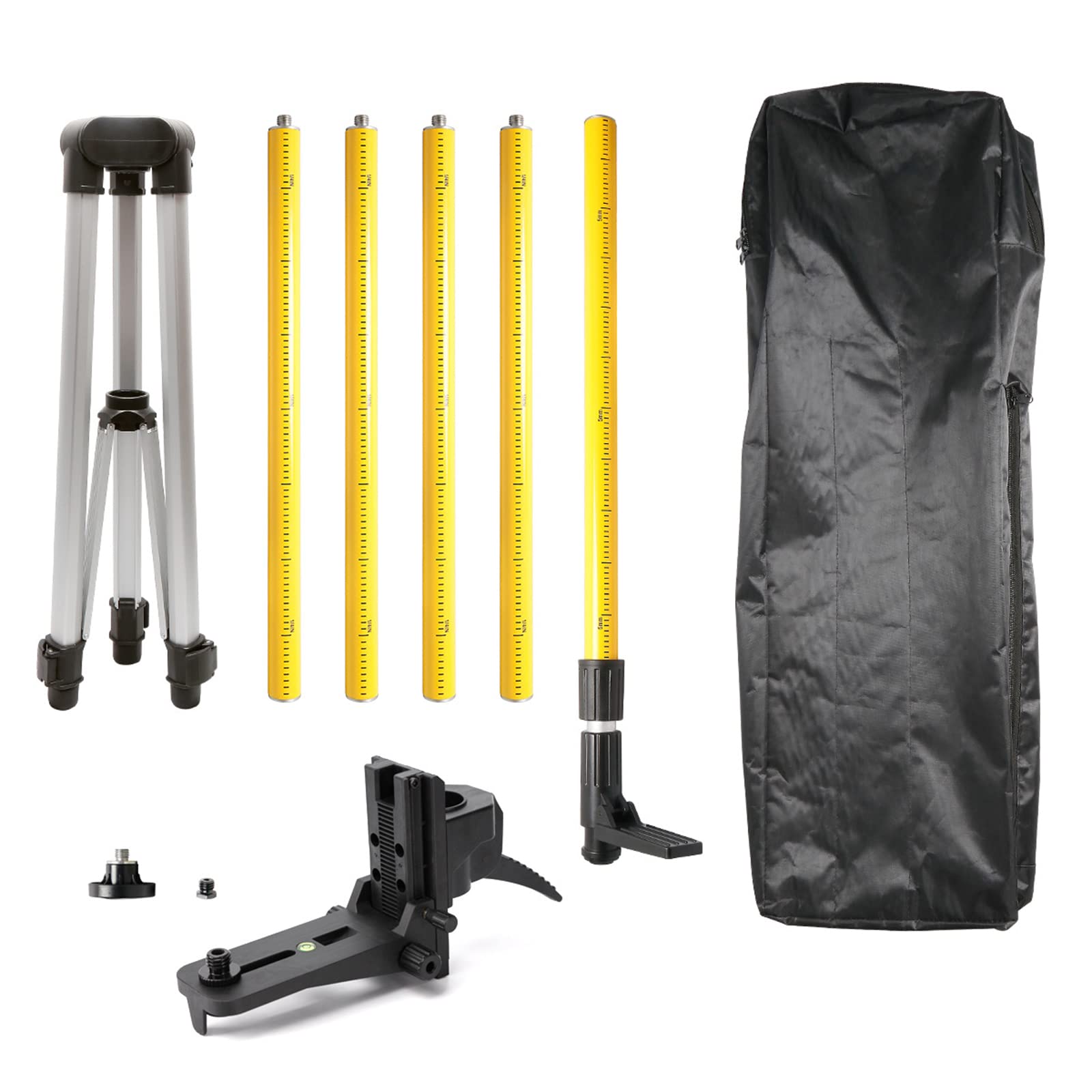Poste de Nivel láser Profesional, Poste láser telescópico Ajustable con trípode y Soporte láser de 1/4 Pulgadas por 20 Pulgadas para láseres rotativos y de línea, para láser rotativo y láser
