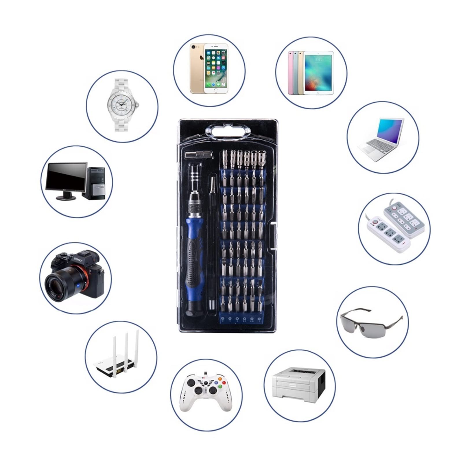 Generic Juego de destornilladores de precisión 60 en 1, juego de herramientas de reparación, destornillador magnético, herramientas manuales, herramientas de reparación de tabletas for teléfonos móvil