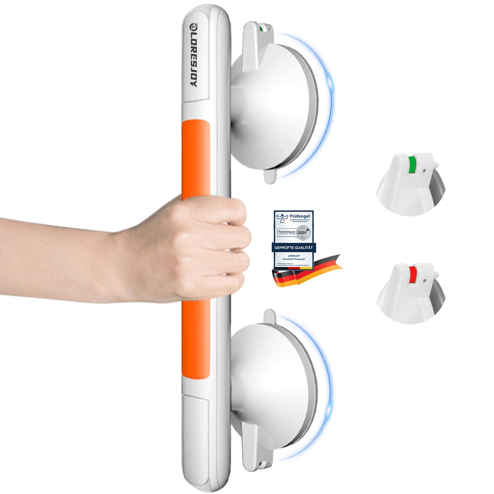 Suction Cup Grab Bar, Bathroom Grab Bars, Handrail, Suction Bathroom Grab Rails, Anti Slip Shower Grab Bars Handle, Suction Grab Bar Handrails, Anti Slip Hand Rail for Elderly(Orange)
