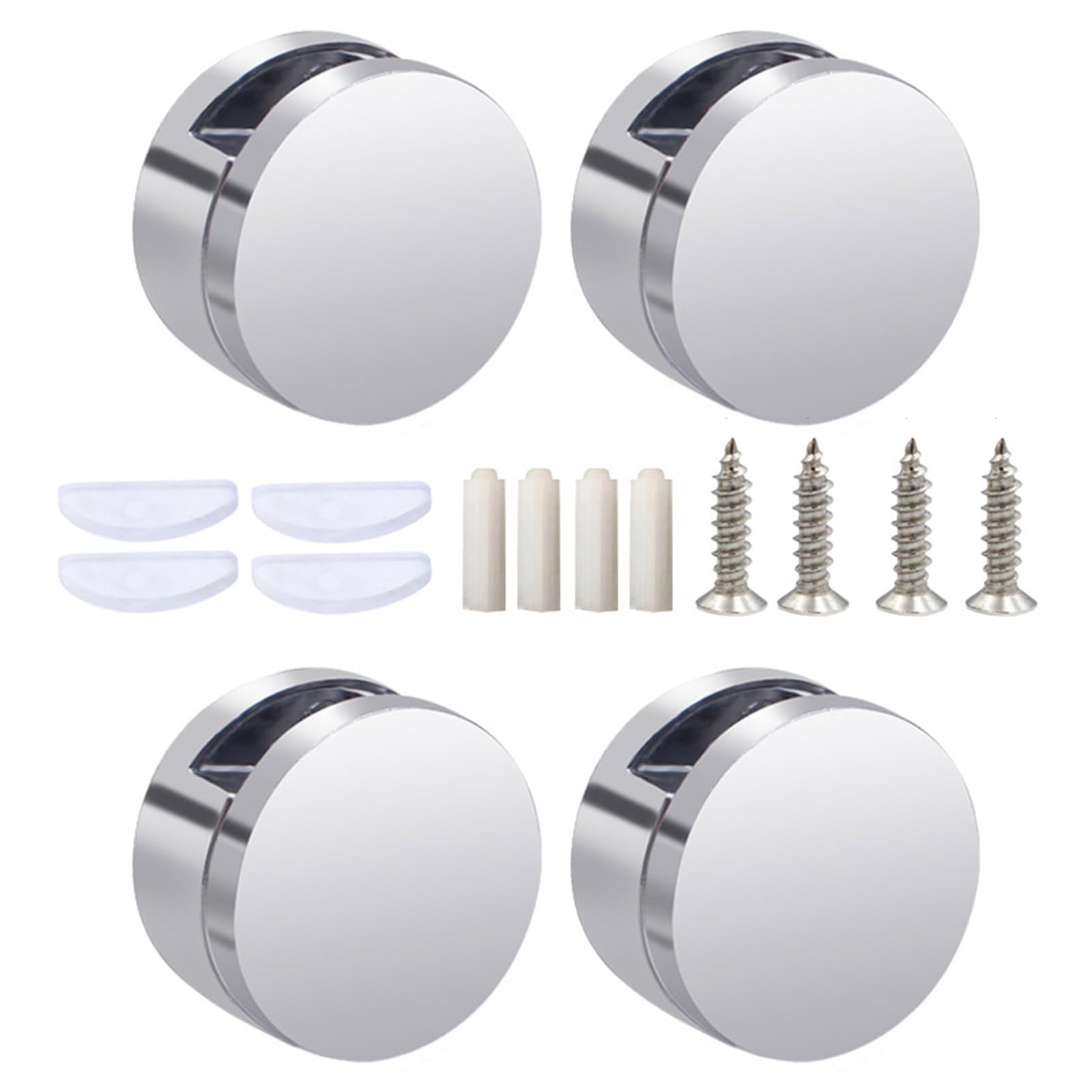 Buxuaaaa Multicolor 4Pieces Practical Glass Wall Mounting Clip Sturdy Zines Alloy Construction Accessory For Long Time Use In Any Room Zines Alloy Clamps