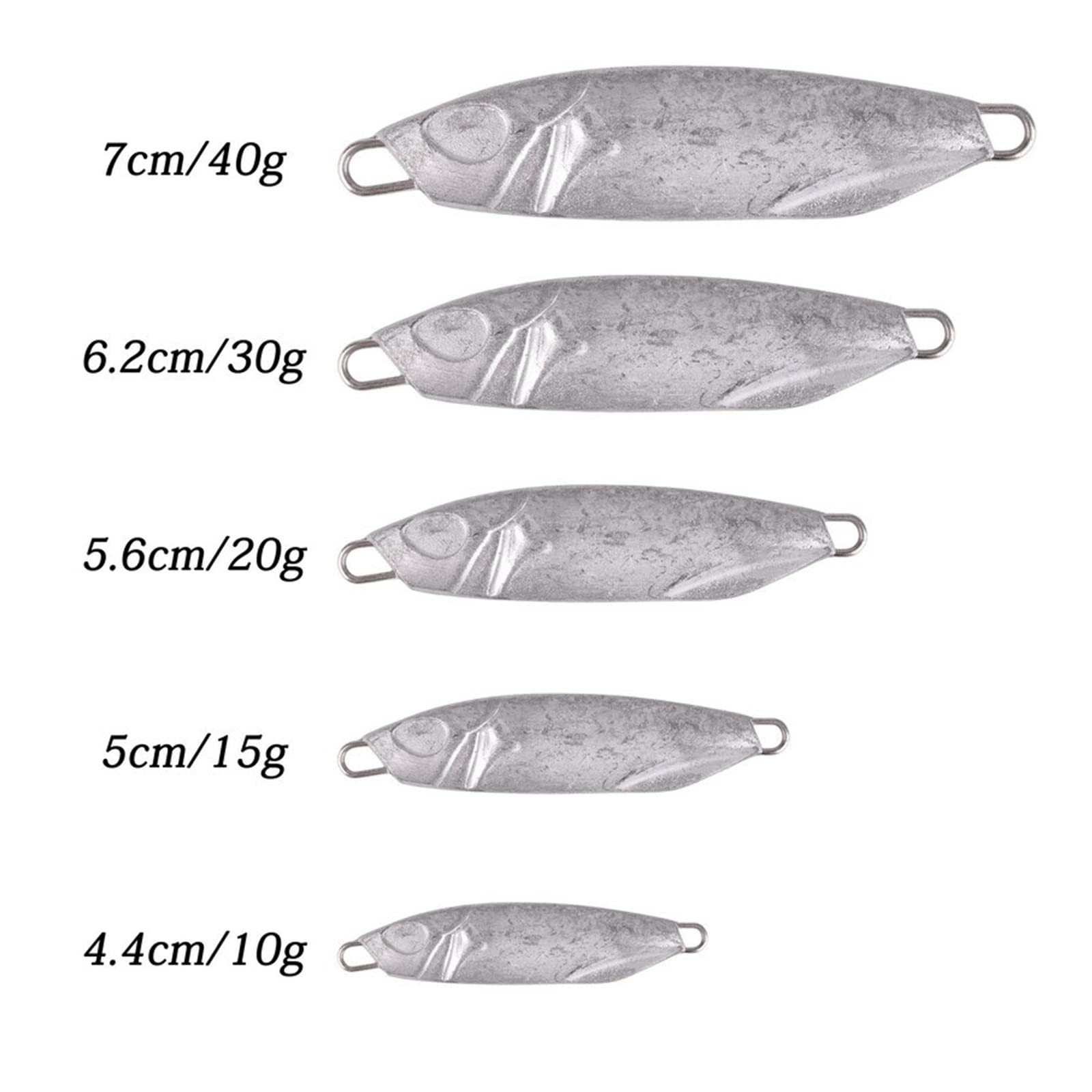 XILILHC Jigs en Métal Moulé, 20 Pièces, 10g-40g, Poisson De Mer Non Peint
