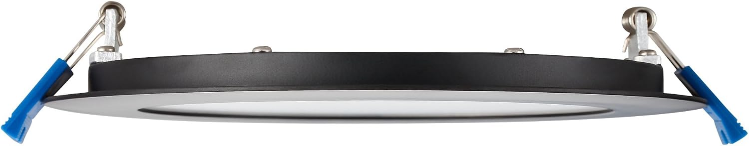 GetInLight Slim Dimmable 6 Inch LED Recessed Lighting, Round Ceiling Panel, Junction Box Included, 3000K(Soft White), 12W(60W Equivalent), 900lm, Black Finished, cETLus Listed, IN-0303-3-BK-30