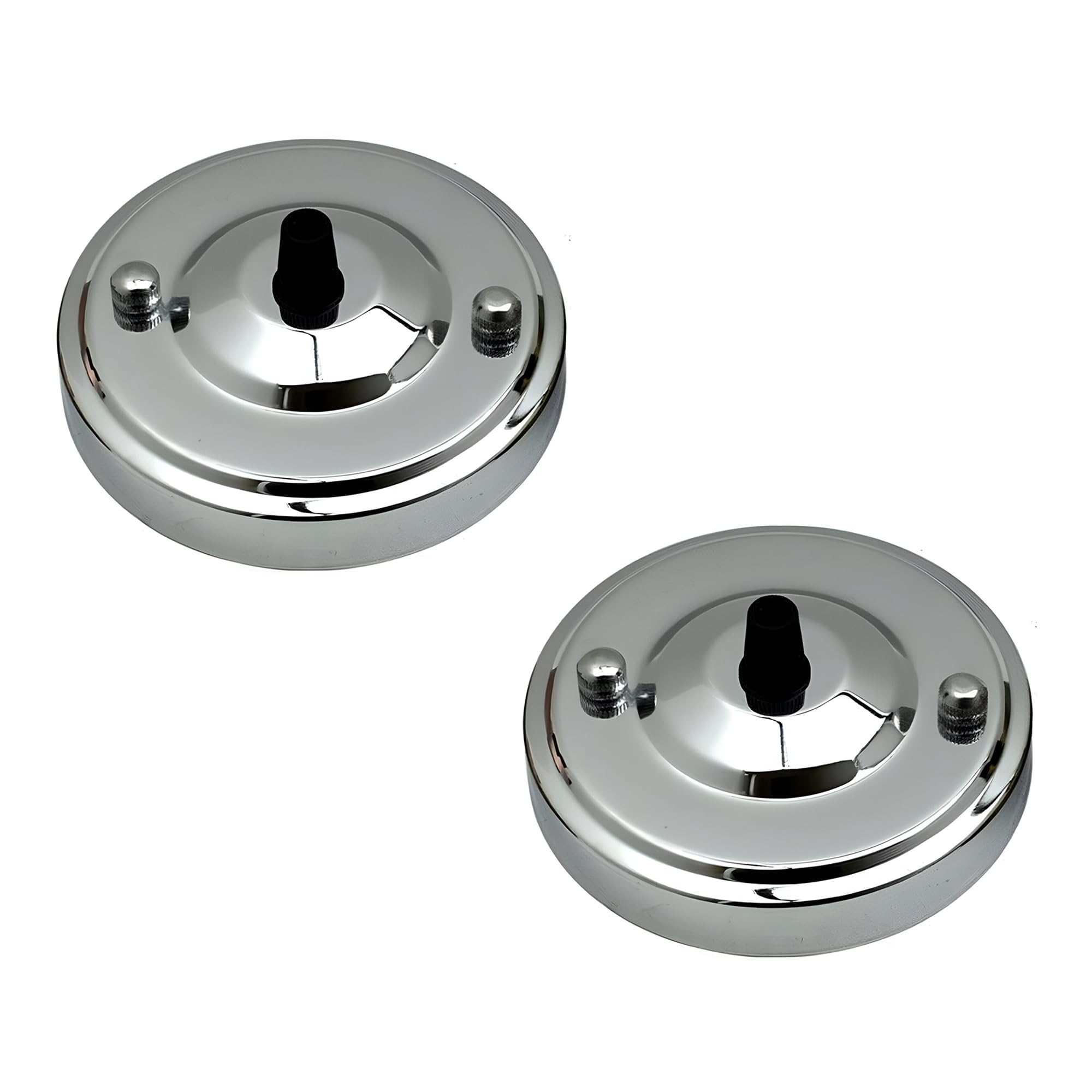LEDSone 2 Pack Chrome Ceiling Rose Pendant Light Fitting 108mm Metal Cover Plate Canopy Kit with Accessories for Chandeliers Pendant Lights Wall Lamps Hanging Lights