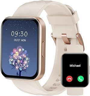 RUIMEN Smartwatch Uomo Donna Chiamate e Whatsapp Smart Watch Contapassi Cardiofrequenzimetro da polso Saturimetro Orologio Smart Fitness Sportivo Impermeabile per Android iOS Galassia