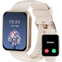 RUIMEN Smartwatch Uomo Donna Chiamate e Whatsapp Smart Watch Contapassi Cardiofrequenzimetro da polso Saturimetro Orologio Smart Fitness Sportivo Impermeabile per Android iOS Galassia