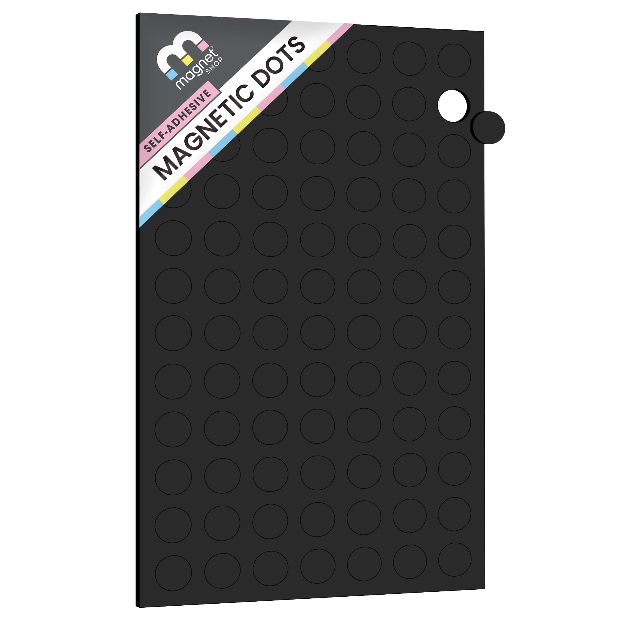 The Magnet Shop Black Tms Small Magnets For Crafts Self-Adhesive | 132 Qty | Magnetic Dots For Photos, Notes, Postcards, Kids Fridge Magnets, Office Reminders | Small Round Sticky Magnetic Strips [1.5Mm Thick]