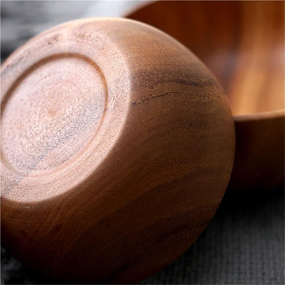 Cuenco grande de madera for ensalada y fruta, cuencos decorativos de estilo rústico for presentación de alimentos, perfectos for la decoración de la mesa de la cocina, centro de mesa for exhibición de