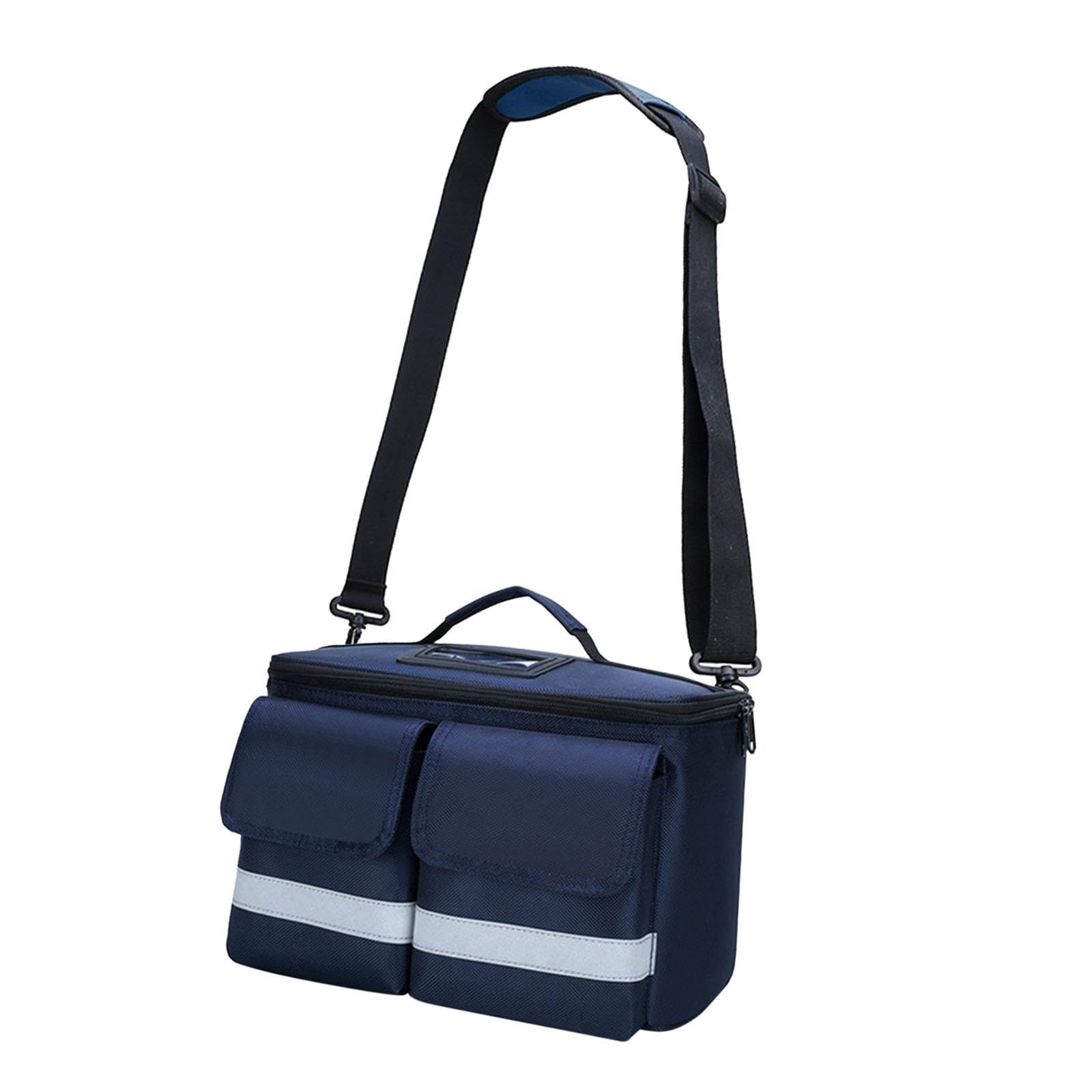 Oshhni Sac de trousse de premiers secours vide, sac de premiers secours léger, organisateur de bouteilles, sac de premiers secours, étui de trousse d'urgence, bleu foncé