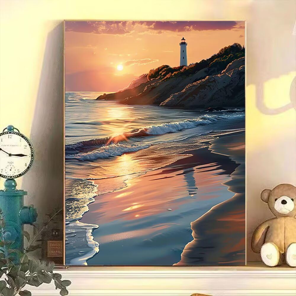 DIY Malowanie po numerach dla dorosłych zestaw, Słońce reflektorów Zdjęcia do malowania Kolorowanki Liczby Akrylowe Farby z Pędzelkami, Dla Początkujących i Dzieci Wiek 70x90cm D7SS-205