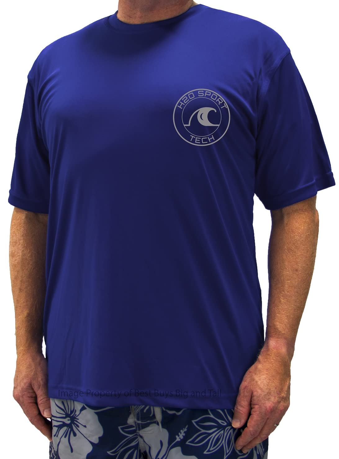 H2O Sport TechBig & Tall Men's Short Sleeve Swim Shirt - Loose Fit