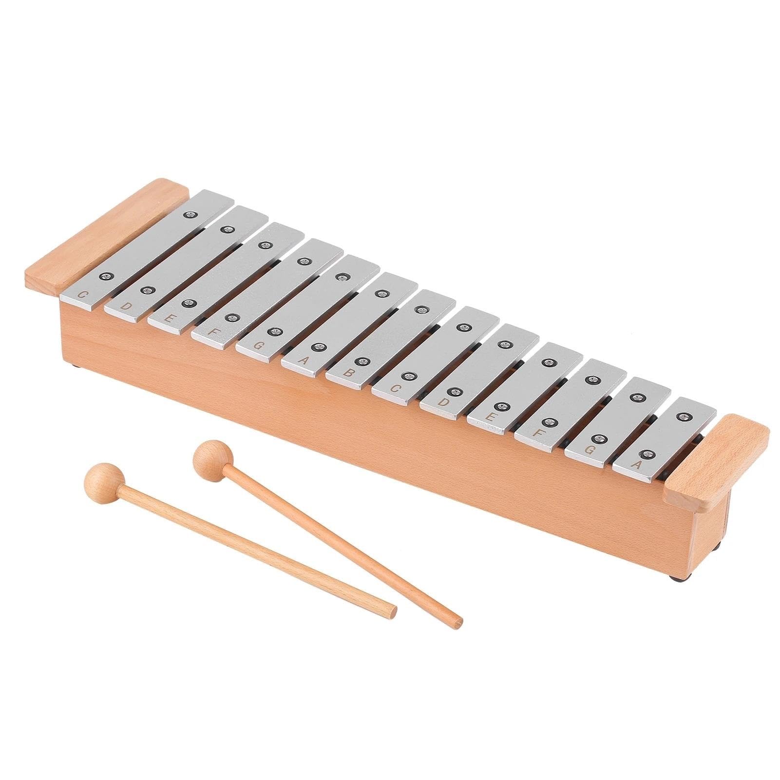 xilófono kit Xilófono De Piano Portátil De Aluminio Glockenspiel De 13 Notas Viene Con 2 Palos De Madera