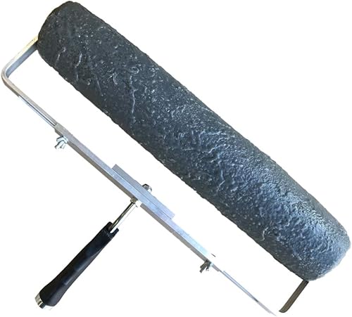 Rodillo de sello con textura de piedra sin hueso de 18 pulgadas con soporte para hormigón, superposición, microtoppings, trabajos grandes y