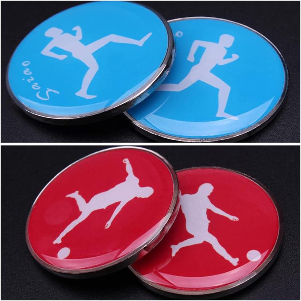 4 Pcs Football Soccer Referee Flip Coins Two Sided Football Pattern