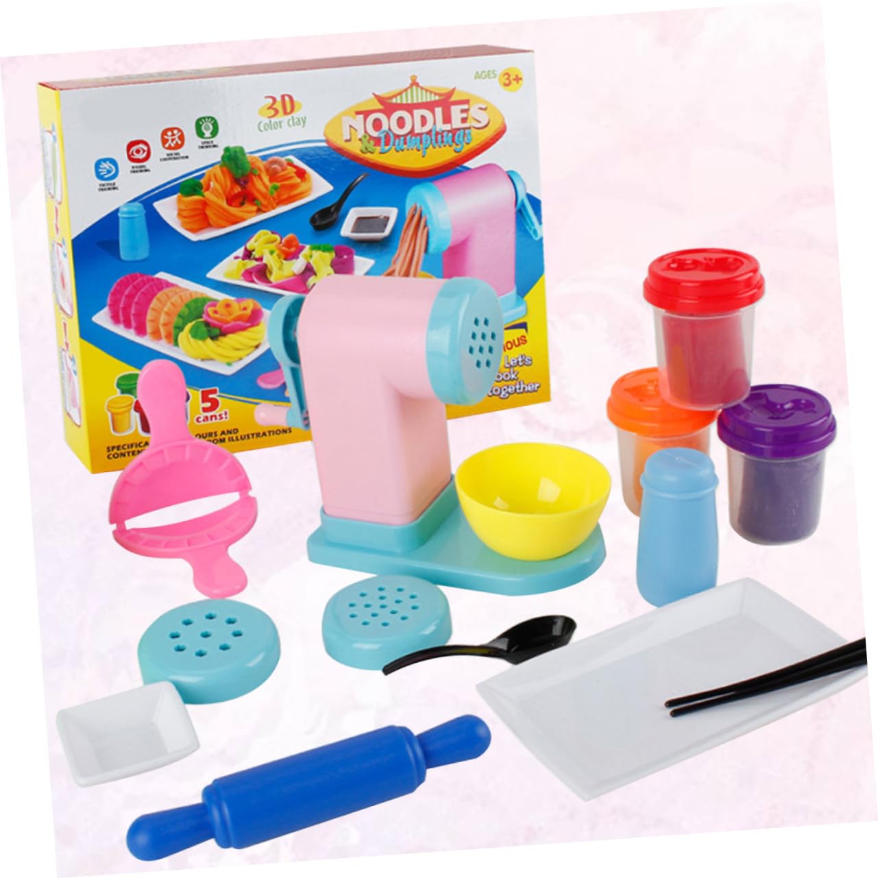 Máquina de Pasta de Plastilina para Molde para Hacer Fideos Coloridos Juguete para Modelar Plastilina Entrenamiento de Habilidades Manuales y Creatividad