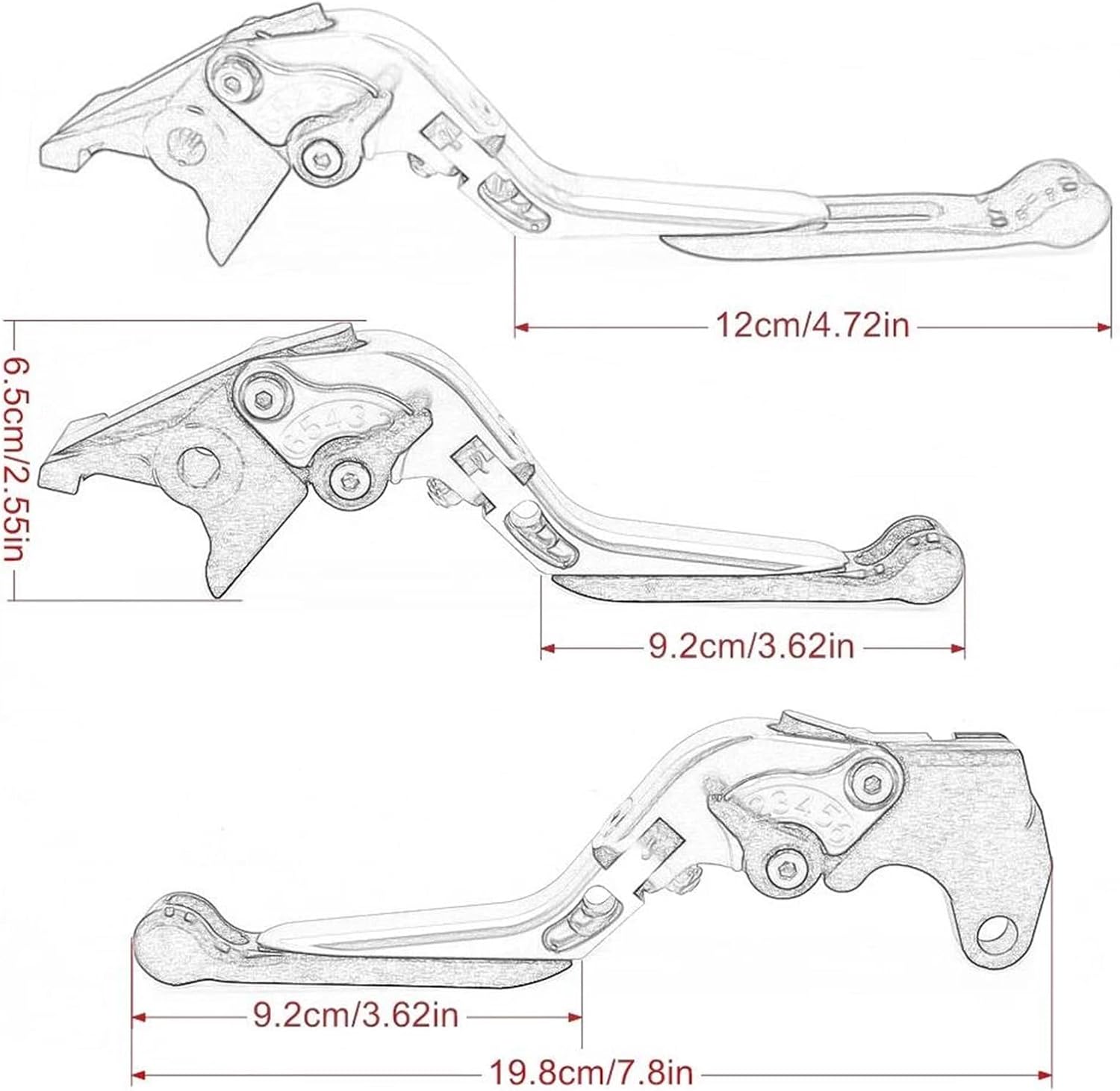ブレーキハンドルレバーパーチクラッチブレーキレバー オートバイ CNC