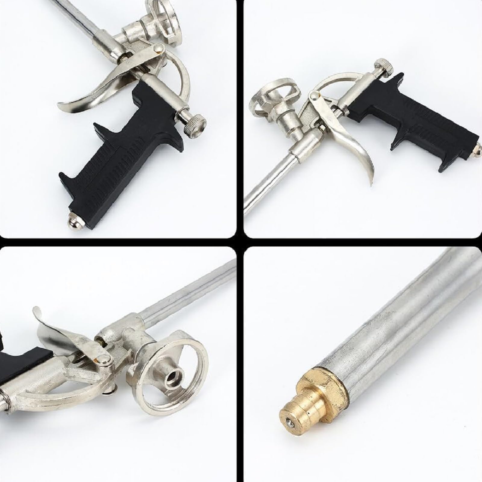 Pistola per Schiuma Poliuretanica,Pistola a Schiuma Rivestita,Pistola di Schiumatura,Pistola Schiuma Metallo,Pistola Schiuma Espansa PU per Sigillare,Riempimento,Sigillare,Uso Domestico e Ufficio