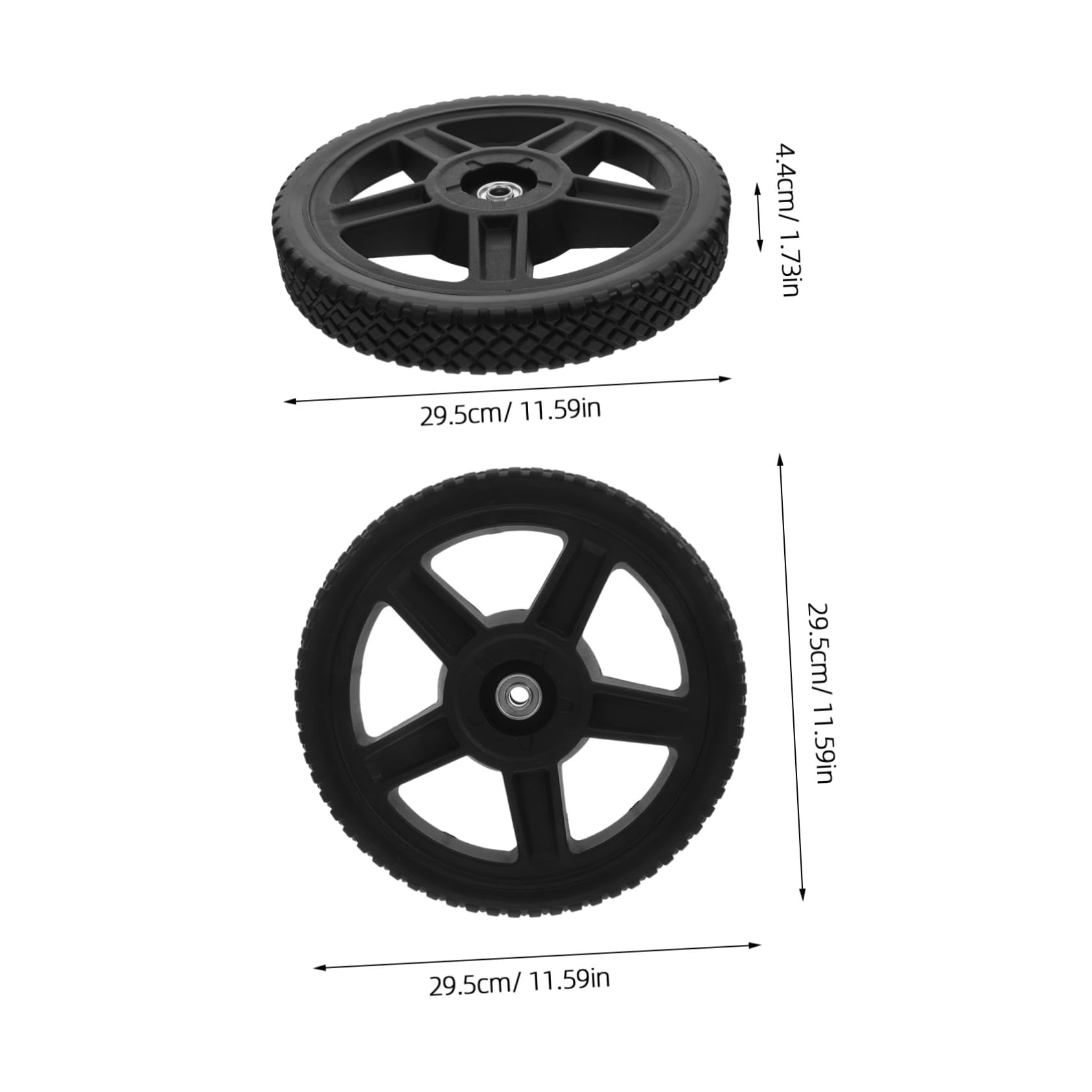 Gatuida 2piezas Ruedas De De Pvc Sólido Ruedas Para Jardín De Repuesto Con Bujes De Pp Resistentes Para Para Cortacéspedes y Carros Utilitarios