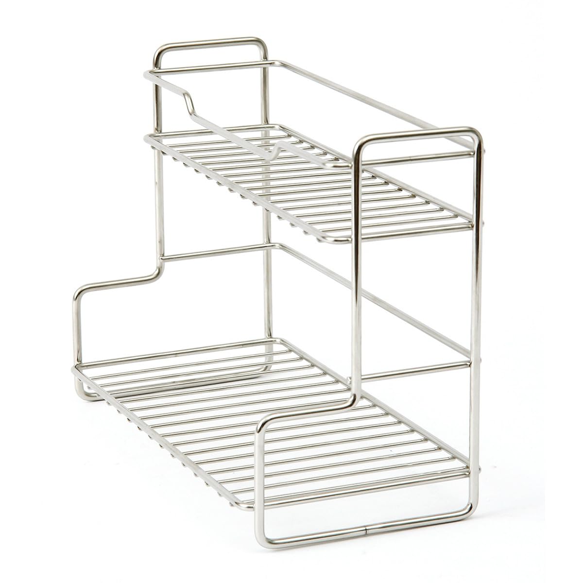 TFAOYS Two Tiers Sturdy Stainless Steel Organizers Rack Portable for Home Space Saving in Bedroom or Kitchen Supplies Space Saving Solution