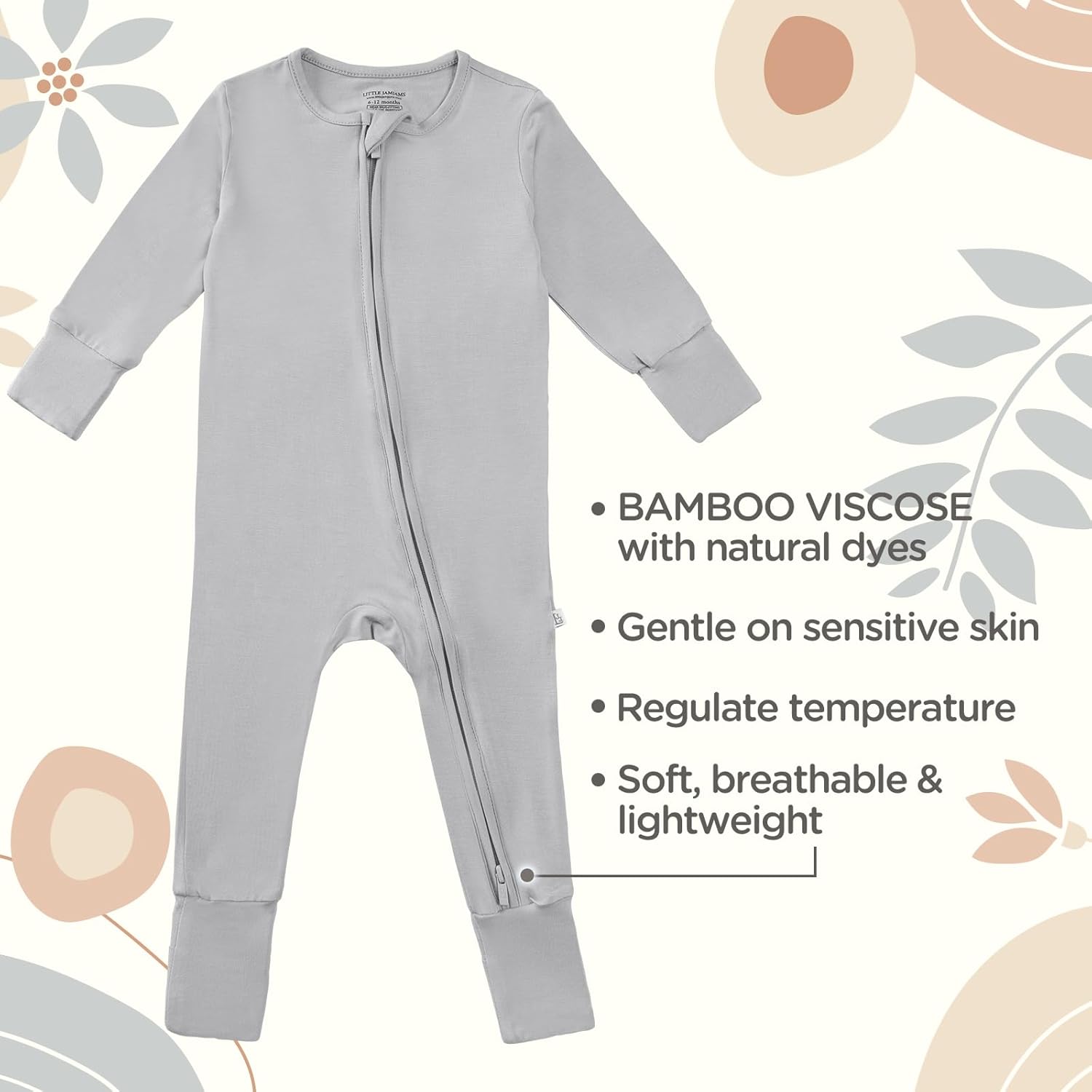 Two-Way Zip Mitten Cuffs Primary Comfort One-Piece Sleep Play Ultra Soft Rompers
