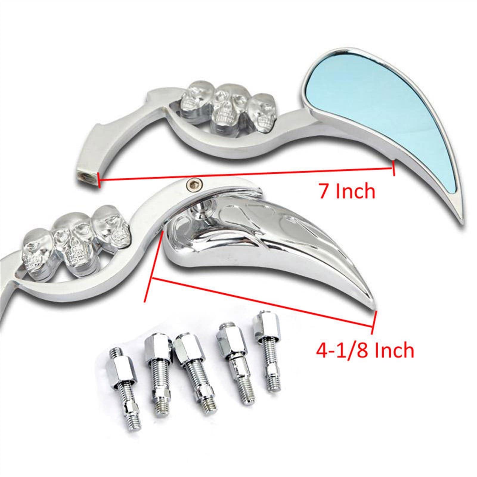 Specchietti per Yamaha Virago XV 250 500 535 700 750 920 1100 Road Star XV1600 Chopper Moto Chrome Skull Specchi Retrovisori