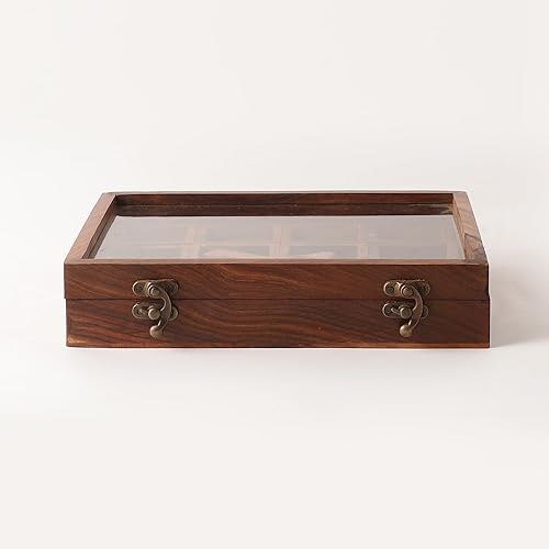 Miniatura 4 de Maru 10.25 x 8 x 2 pulgadas, caja de especias y cuchara de madera Masala Dabba caja de almacenamiento de especias con tapa, caja de especias de