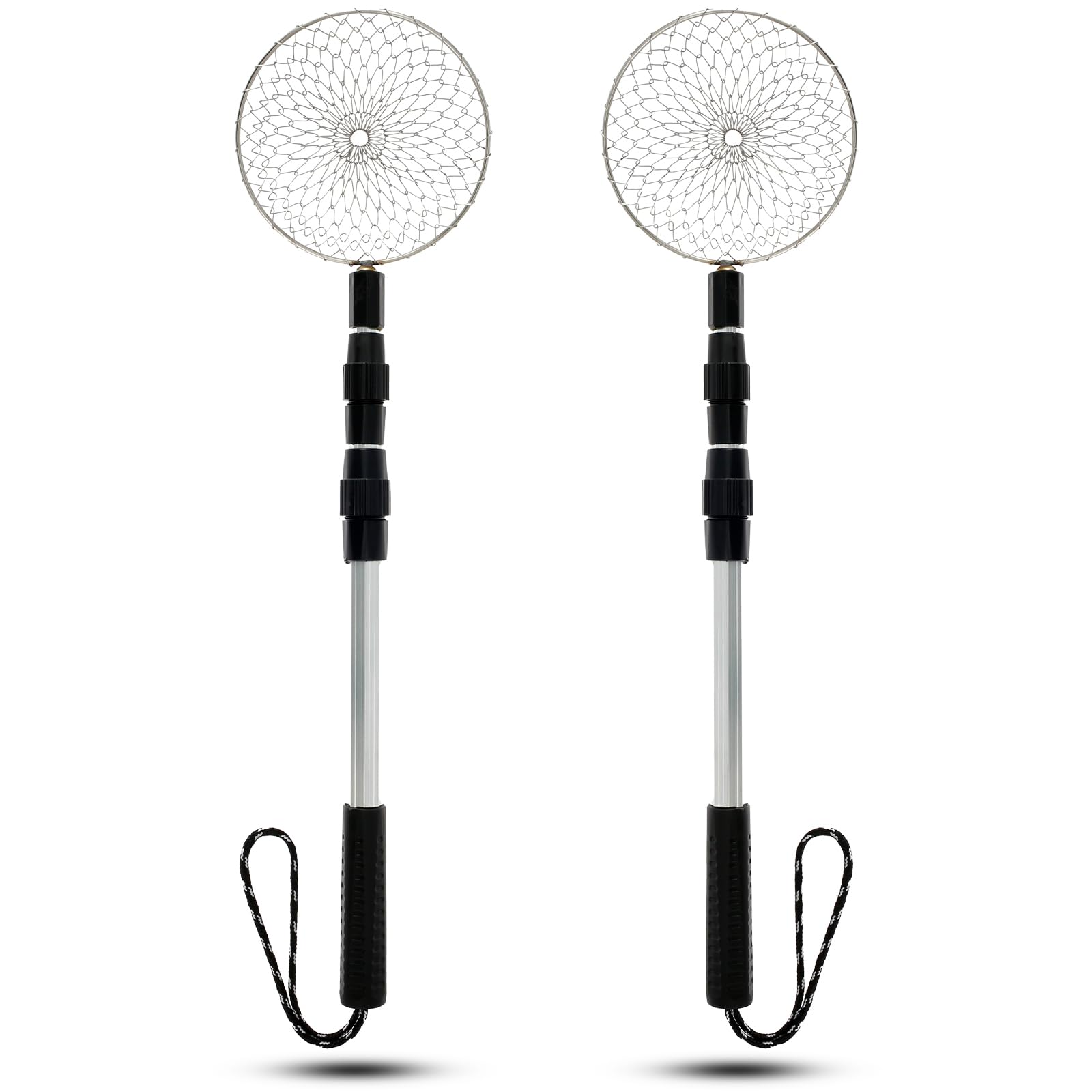 Foppla 2Pcs Beach Sand Sifter Telescopic Shell Scooper Sifter Stainless Steel Teeth Sifter Tool Lightweight Sand Scoop Shovel Sifter Sea Glass Sifter for Collecting Shell Sea Rock