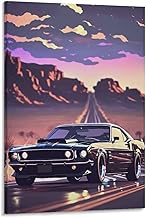 Vintage Classic Car Art Poster Cool Muscle Car Poster Boy's Room Aesthetic Poster Canvas Art Poster And Wall Art Picture Print Modern Family Bedroom Decor 16x24inch(40x60cm) Frame-style