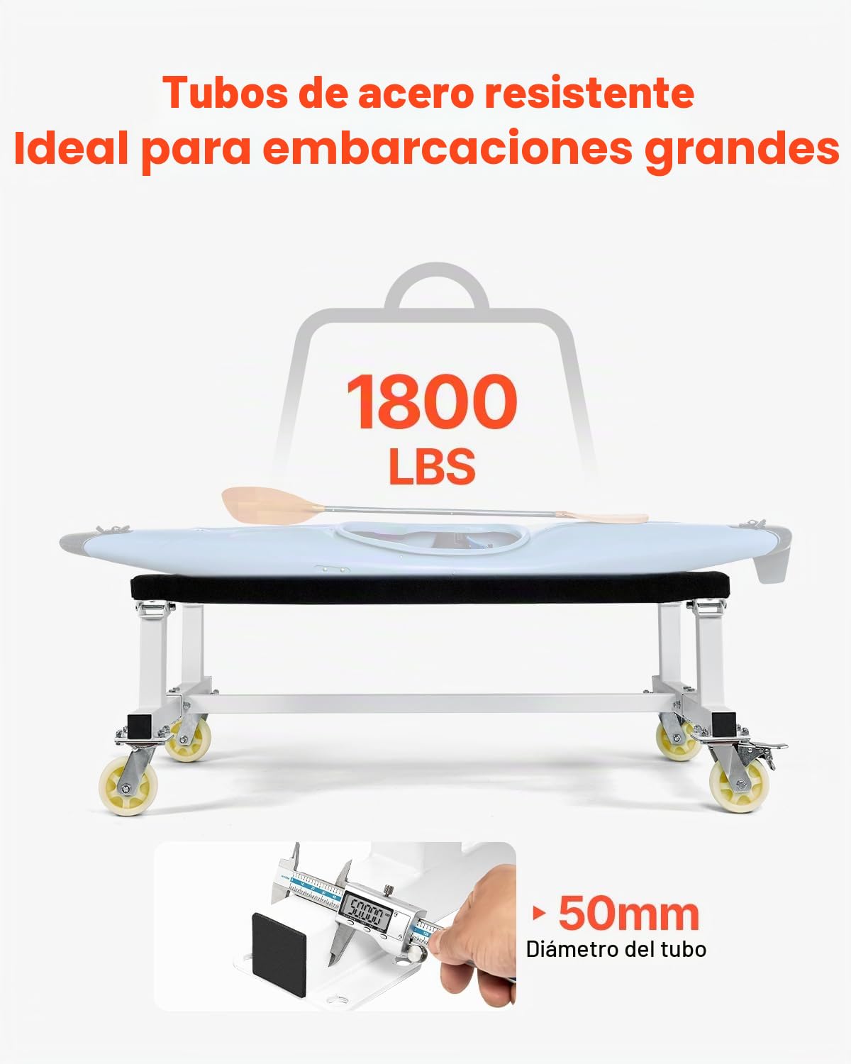 VEVOR Plataforma Rodante para Moto Acuática de 1325 x 850 x 510 mm, Carga de 816 kg, Soporte para Moto de Agua, Carrito PWC con 4 Ruedas y 2 Frenos para Mover Motos de Agua, Kayaks, Lanchas Rápidas