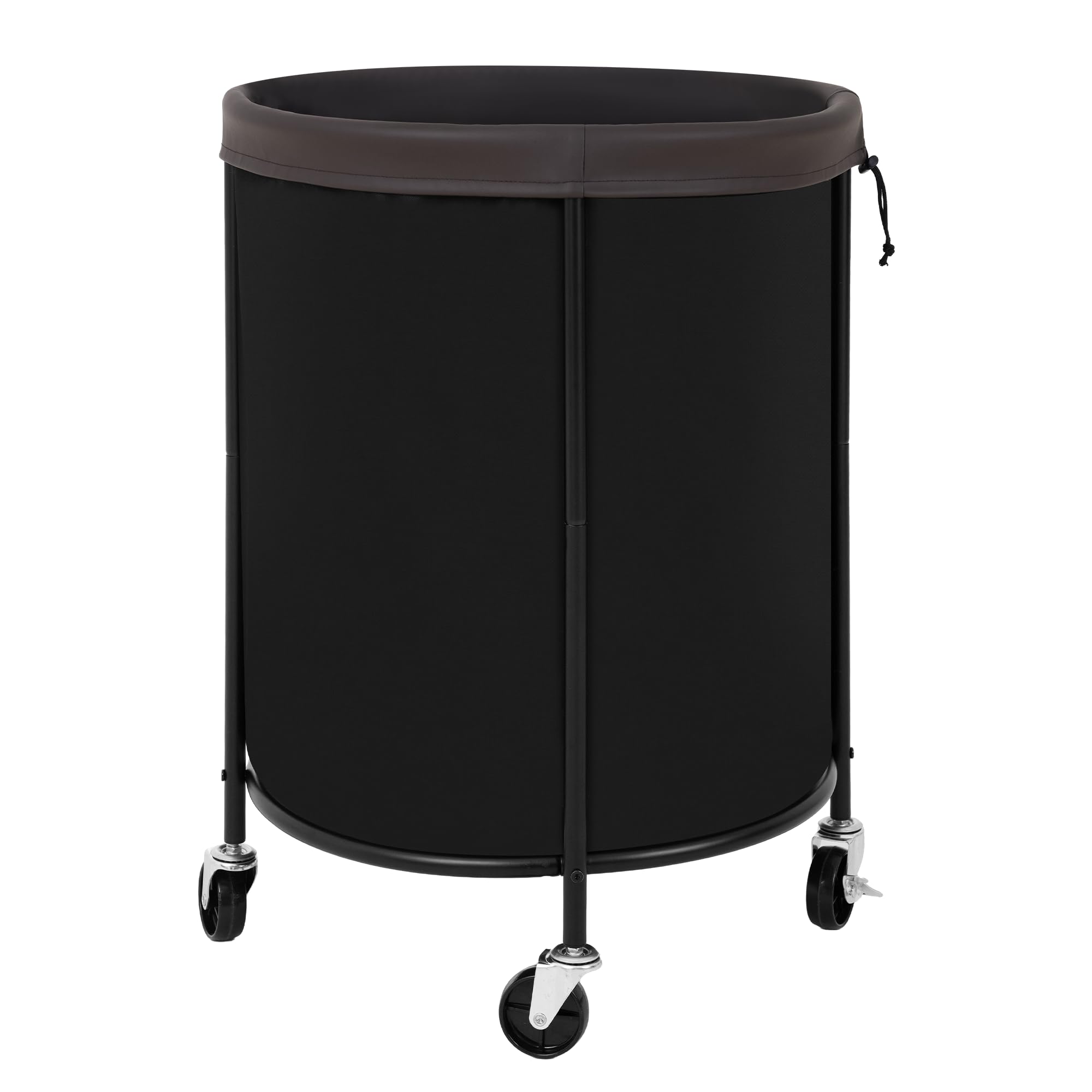 StorageWorks 52.8-Gallon(200L) Rolling Laundry Hamper, Heavy-Duty Round Laundry Basket with Wheels and Removable Bag, Hamper for Laundry Room Organization and Storage, Bathroom, Bedroom, Black