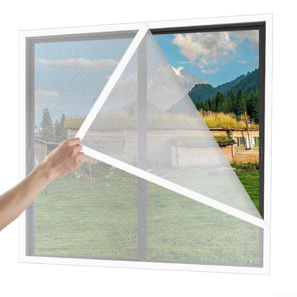 Winddichte Wärmedämmfolie, wiederverwendbar, Fensterisolierung, transparent, Winter, hält warm, hitzeblockierend, UV-Schutz, Verglasung, Isolierfolie, Fenster-Isolier-Kit (120 x 160 cm)
