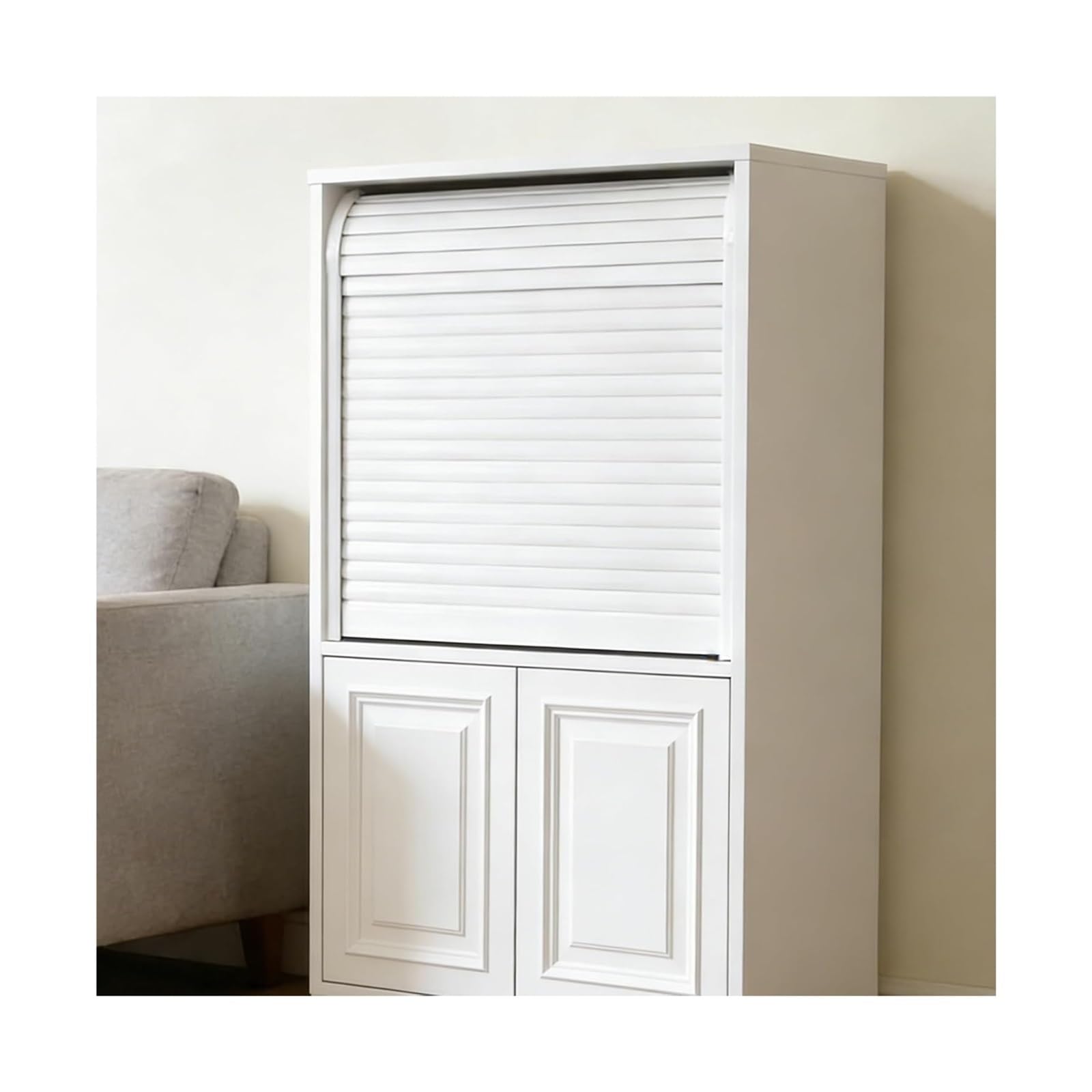 Accordion Folding Door Kit, Roll Up Shutter Door Kit with Handle, Multiple Sizes for Cabinets Wardrobes Closets RV Storage(28x28in/71x71cm)