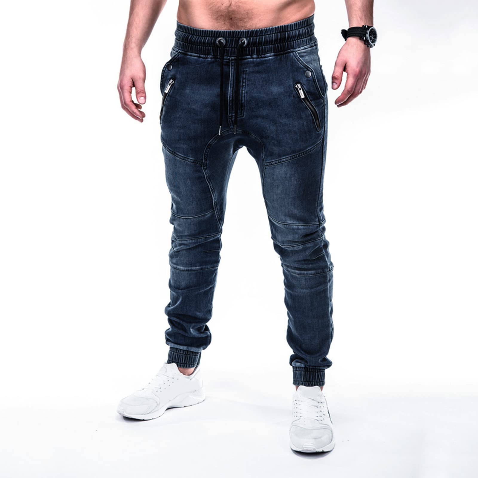 Jeans Uomo Slim Fit Strappati, Pantaloni Jeans Uomo Stretch Denim Gamba Dritta Jeans Elasticizzato con Spruzzi di Inchiostro Slim Fit Jeans Uomo Taglie Forti Jeans Moto Stile Urban E Streetwear Y2k