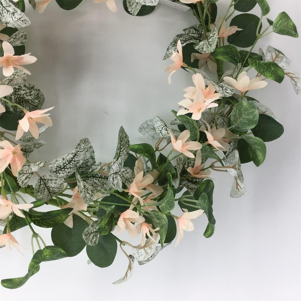 Spring Eucalyptus Leaf Wreath Winter Jasmine Door Decoration