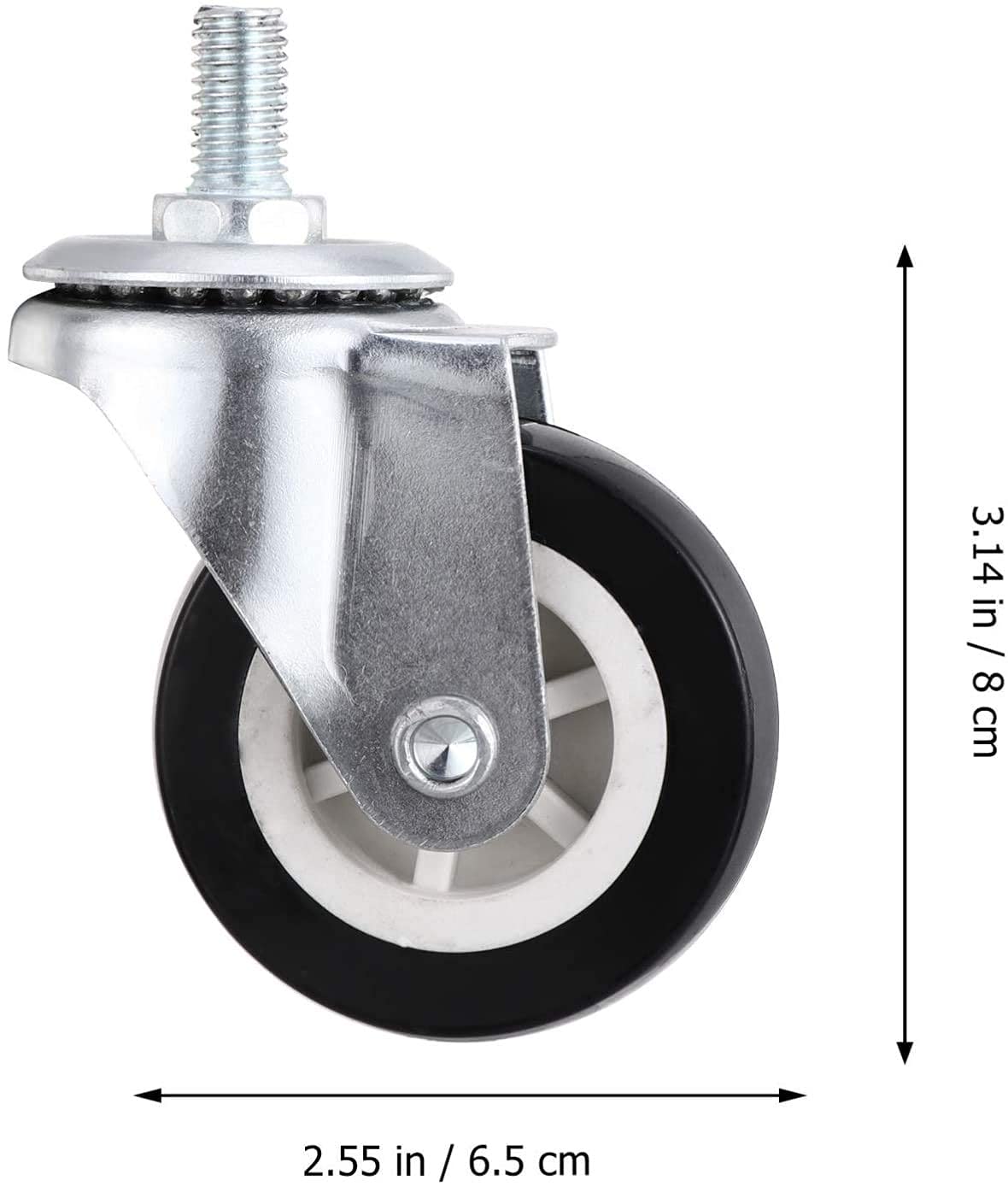 roulettes pivotantes, Volants rotatifs en 4 Parties Roues muettes Haute Performance de 2 Pouces pour assourdir Les roulettes des Roues de Meubles