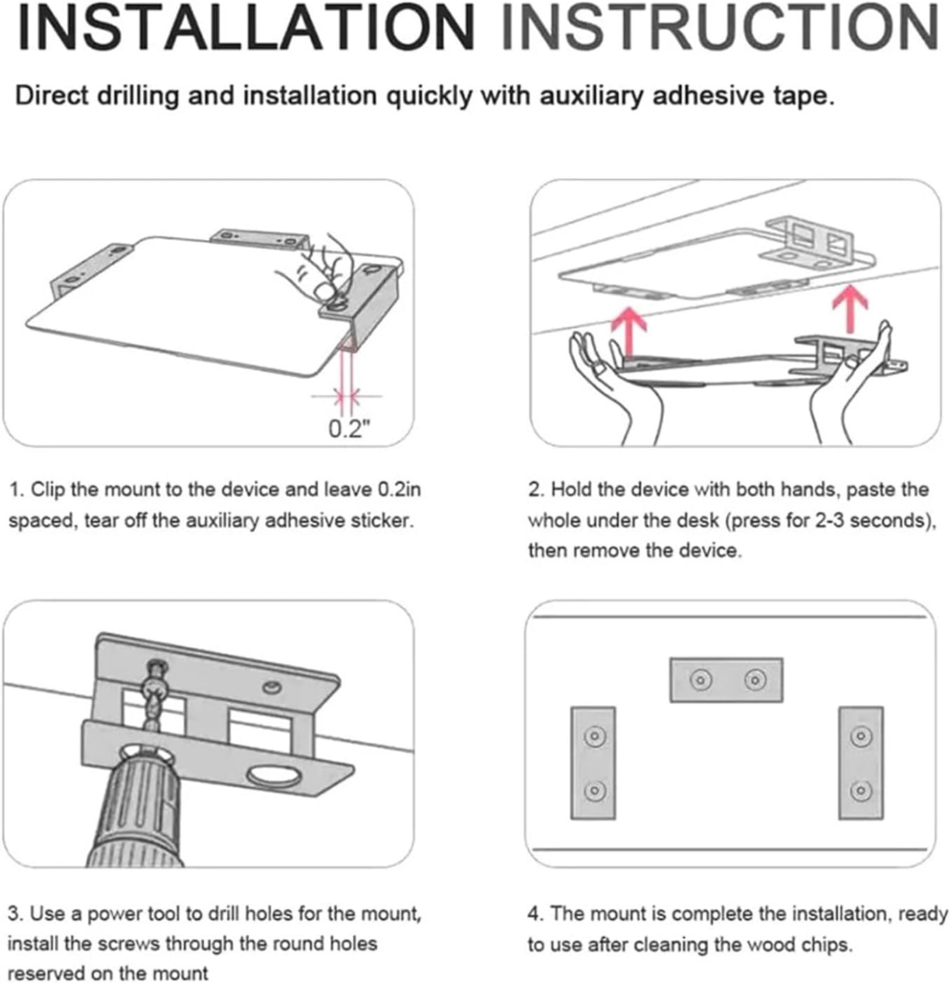 1 Set Under Desk Laptop Storage Bracket Metal Protective Tray Holder With Screw Laptop Mount