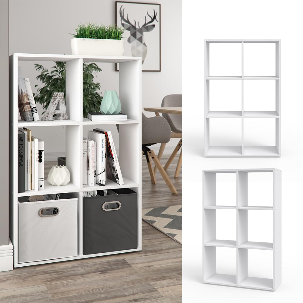 Vicco Raumteiler Karree, Weiß, 72 x 107.8 cm, geeignet zur Aufbewahrung und Trennung von Wohnbereichen