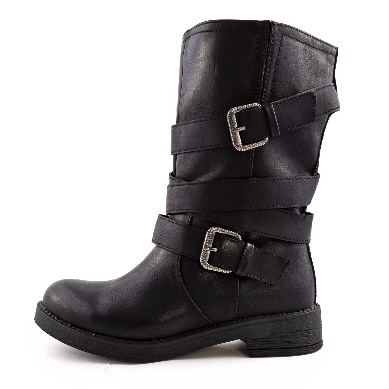 Toocool - Zapatos de mujer para motorista, de piel sintética, estilo casual, con hebillas 1050