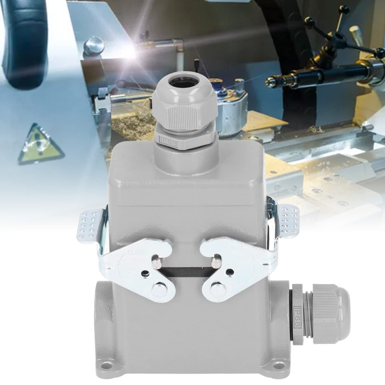 Prostokątne Złącze Heavy Duty IP65 16A 500V Wodoodporne Złącze Trudnopalne Połączenie śrubowe HDC-HE-010-4-PG16