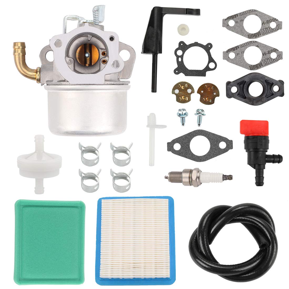 Buckbock798653 Carburetor Carb with Air Fuel Filter Repair Kit for Briggs & Stratton 591299 698474 791991 698810 698857 698478 694174 690046 693751 6.5 HP 120202 120212 120232 120252 Lawn Mower