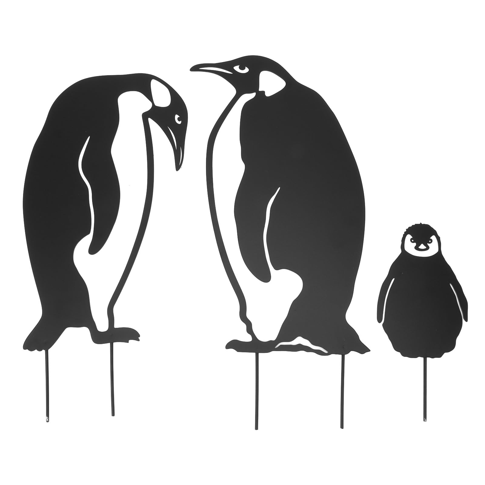 Pingouin en fer de jardin robuste contre la décoloration extérieure