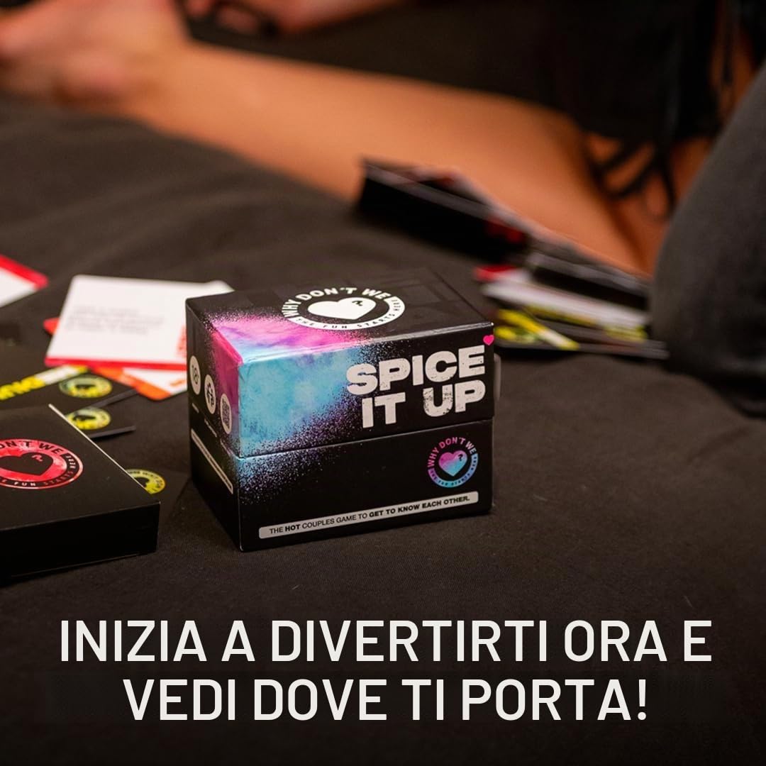 Why Don't We - Spice IT UP: Giochi di coppia divertenti per appuntamenti serali - 150 carte con conversazioni e coraggi piccanti - I migliori giochi per appuntamenti notturni