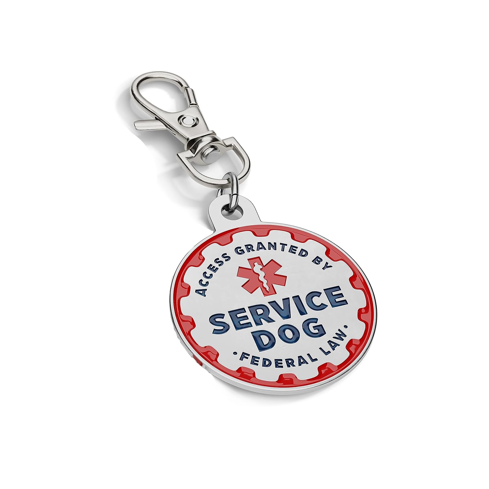 YAFIYGI Service Dog Tag Service Dog ID Tag Engraved Stainless Steel Enameled Regular Emotional Support Animal Tags for Large Dogs Cats Collars Vests Harnesses Essential Name Badge