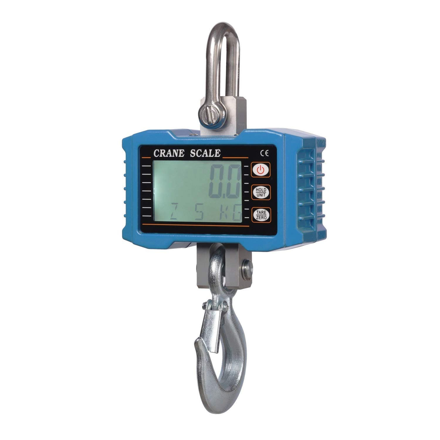 LKLNKVL Hanging scale, Hook Scale Digital Crane 1000kg/ 2200lb Accuracy Electronic Industrial Hanging LCD Backlit Alloy Stee(Blue,1000KG/10kg)
