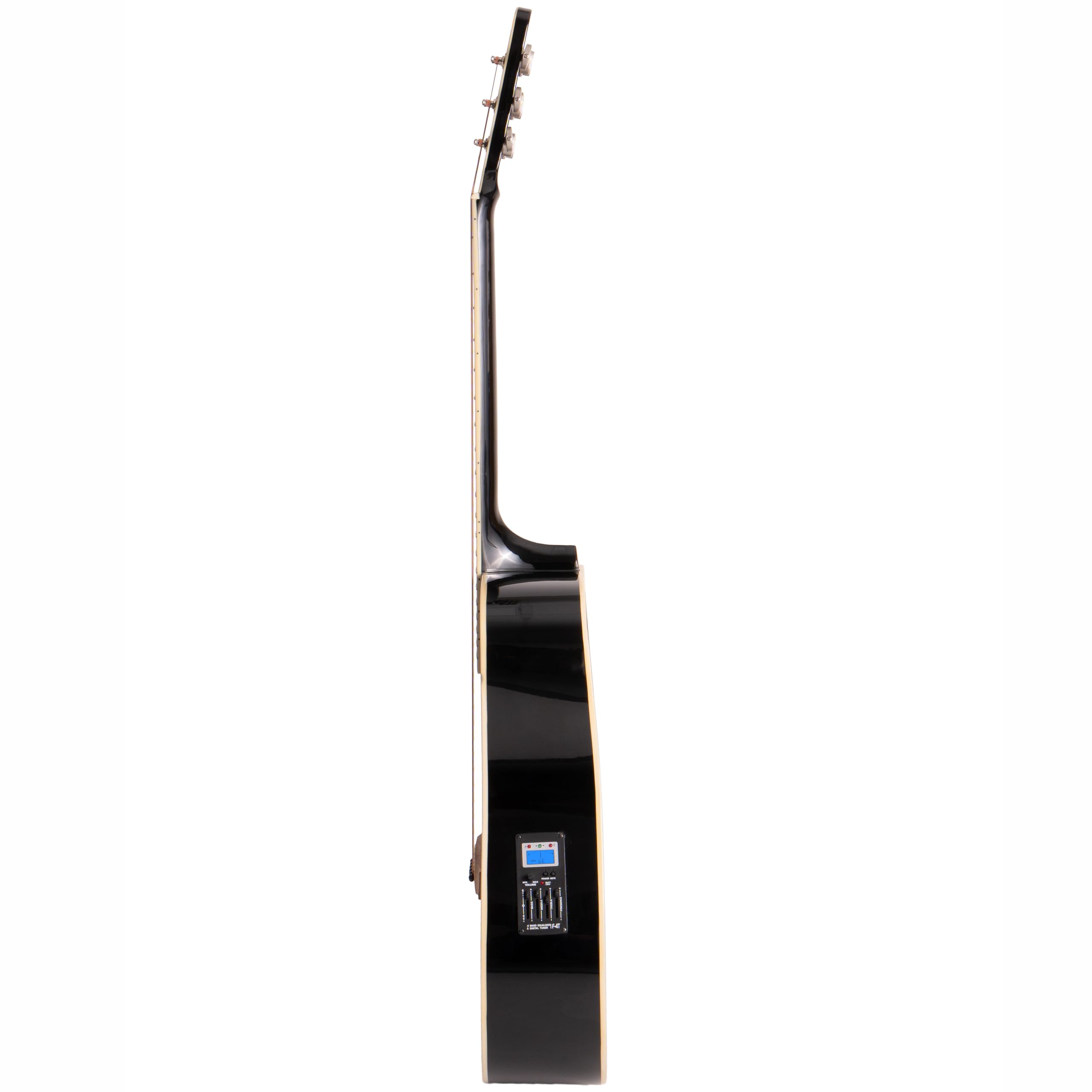 Lindo Chitarra elettroacustica a forma di rondine per mancini in viola preamplificatore digitale Tuner/equalizzatore e custodia imbottita