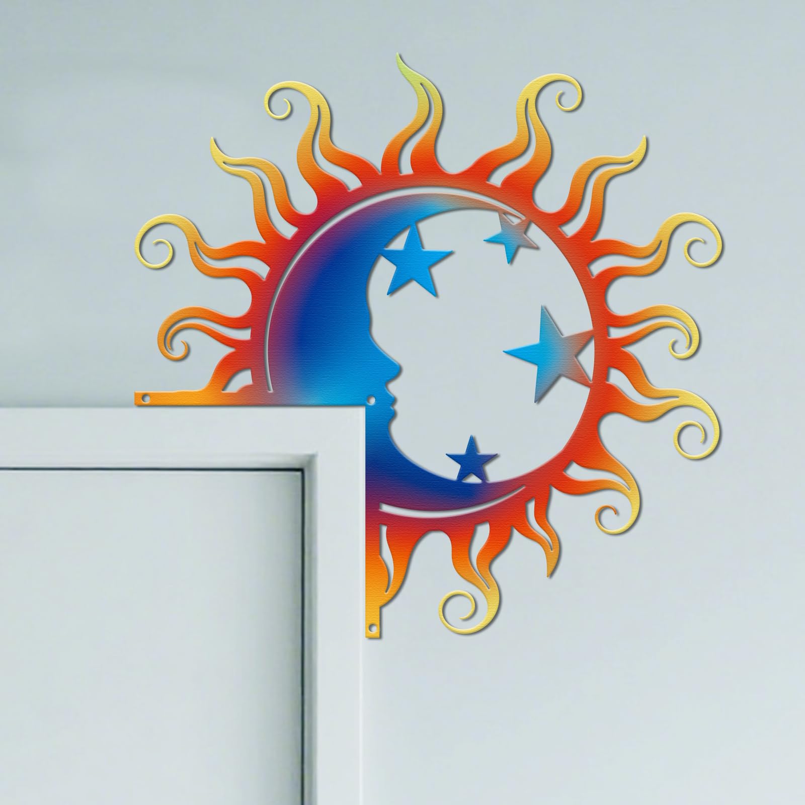 CUTHOLLOW Sun Moon and Stars Metal Door Frame Decoration — image 1