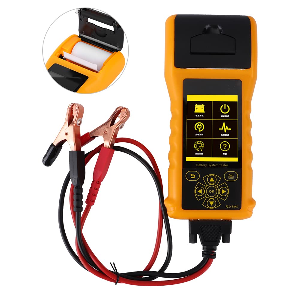YUYTE Probador de Batería de Coche BT76012V Probador Multifunción con Pantalla LCD Fácil de Usar Admite Varios Idiomas
