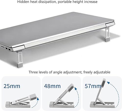 Miniatura 5 de 2Pcs Portable Laptop Stand Aluminum Small Folding Holder Height Notebook Bracket Accessories for Phone Stand