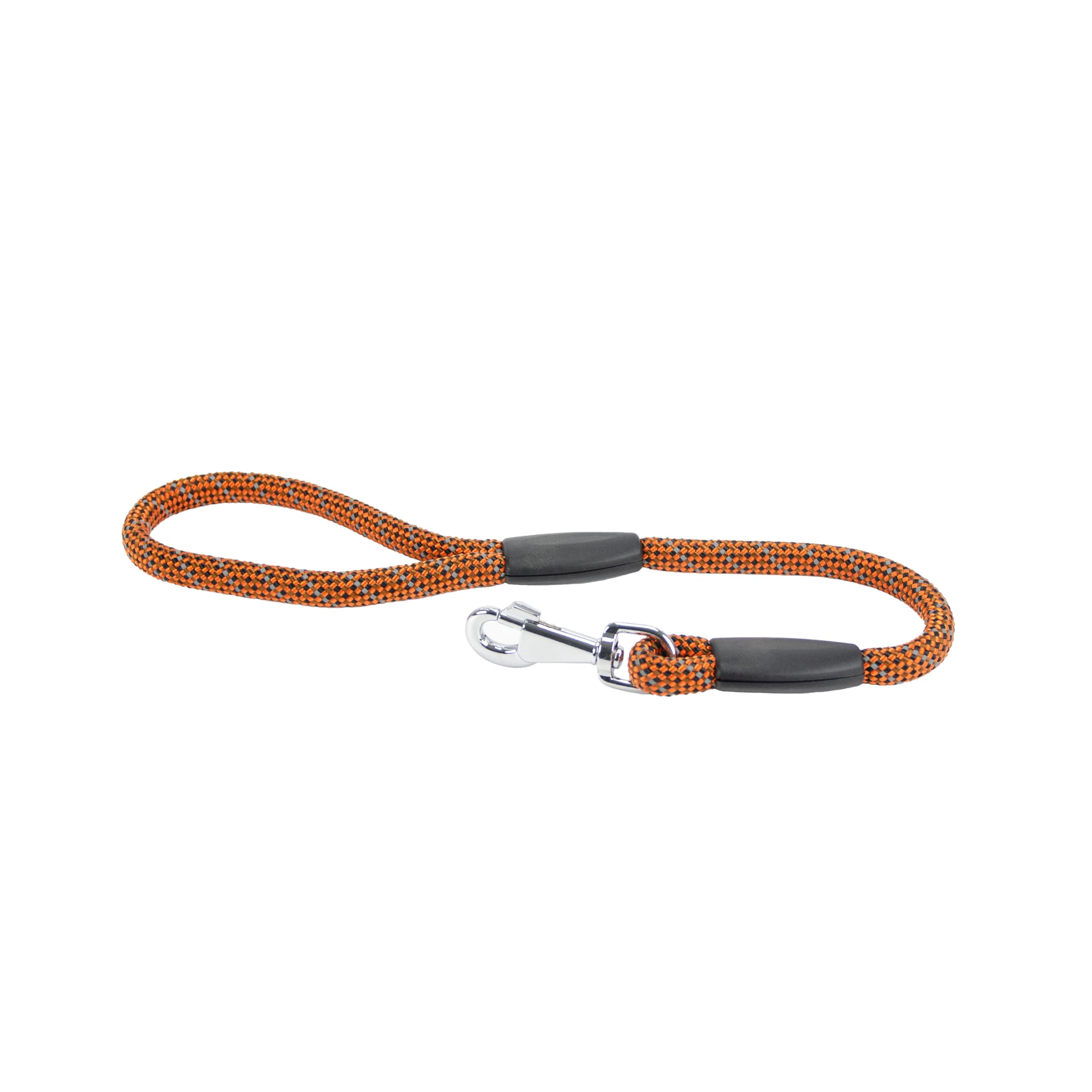 Ferplast SPORT REFLEX Dog Lead, Reflective Lead, in Nylon Cord with Metal Snap Hook, Handle for Safe Control, Length 60 cm, Orange
