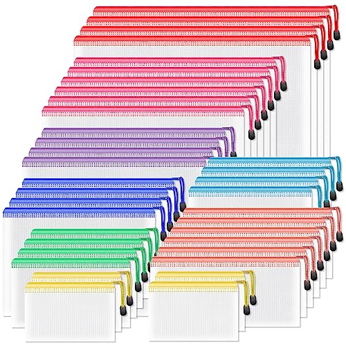 Image of Umriox Mesh Zipper Pouch, 8 Assorted Size (8 Colors, 36 Packs), Zipper Bags, Storage Bags for Craft Projects Office Cosmetics Travel
