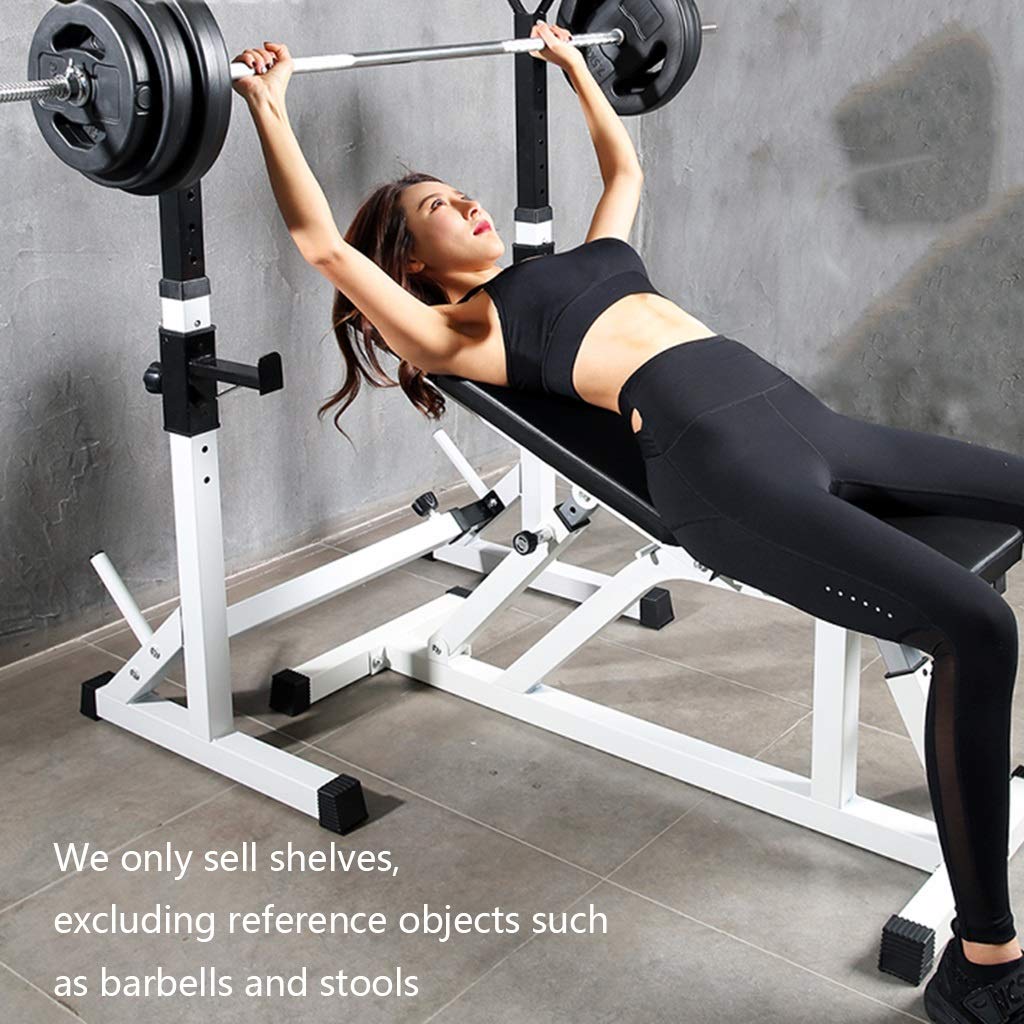 Aparato para Sentadillas Press de banca Estante para Barra de Fitness para Hombre Estante Multifuncional Soporte Ajustable Gimnasio casero en casa Solo Vende estanterías